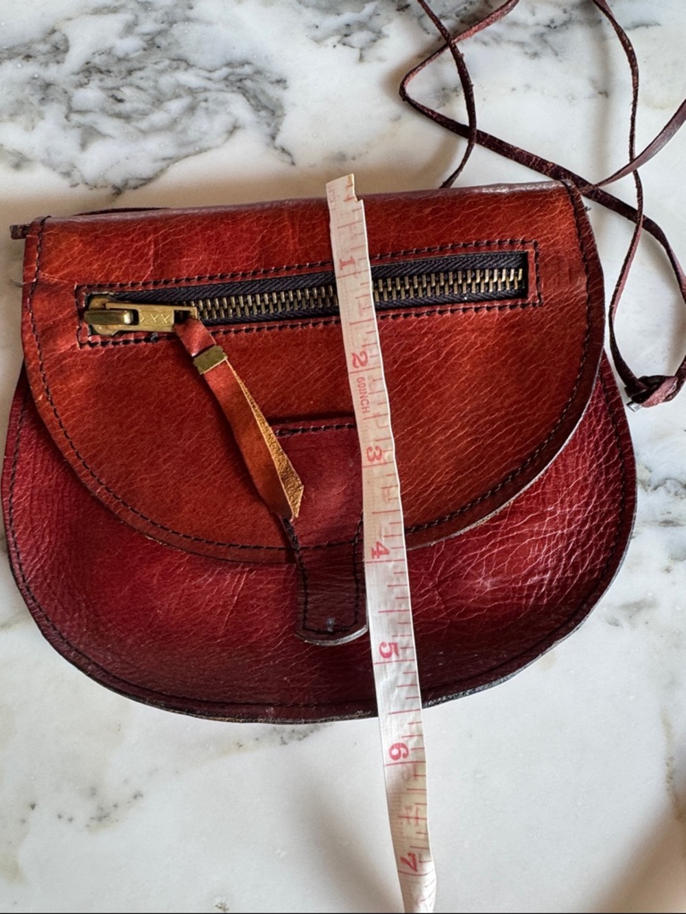 Vintage Leather Crossbody Purse Bag - Picture 4 of 11